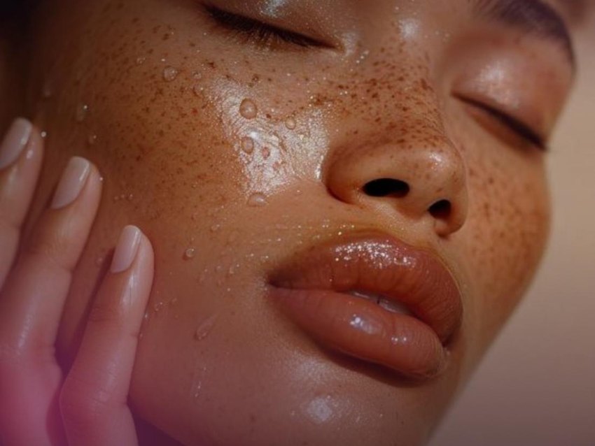 Luminous skin texture — close-up editorial photography
